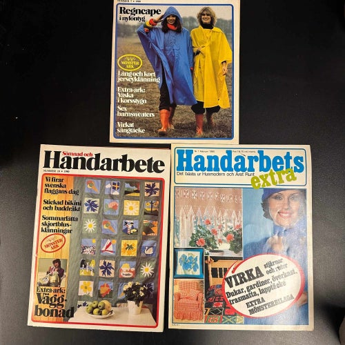 3 st Sömnad och handarbete med mönsterark - 1980