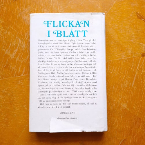 P. G. Wodehouse Flickan i blått 1:a utgåvan