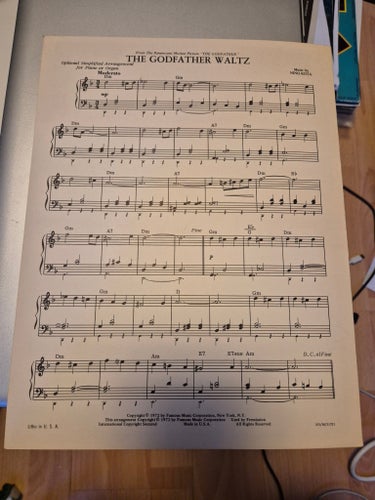 Noter: The Godfather Waltz, original från 1972