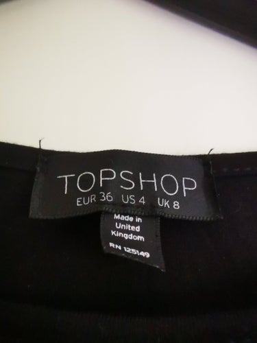 Svart trikåklänning Storl 36 Fint skick TOPSHOP