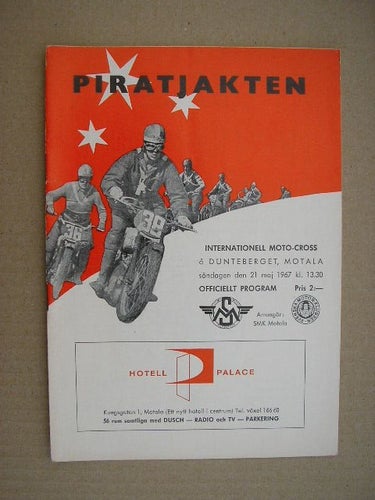 Program Int. Motocross Piratjakten Motala 21 maj 1967