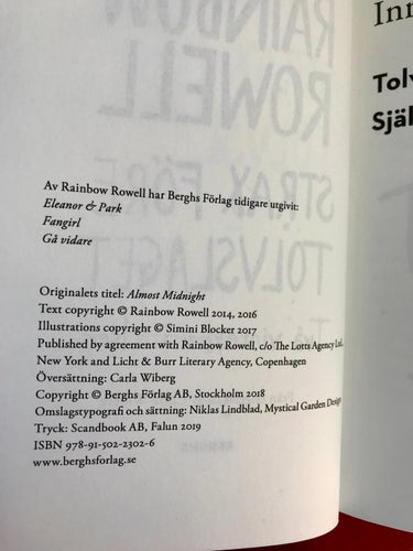 STRAX FÖRE TOLVSLAGET: två vinterberättelser Rainbow Rowell 2019