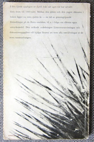 Lyrik från vår egen tid Gunnar Tideström 1968 Häftad bok