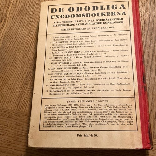 Den siste mohikanen - James Fenimore Cooper (Bonniers ungdomsböcker)