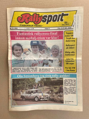 Rallysport / Rally Sport med Rallynytt 1982 nr.15