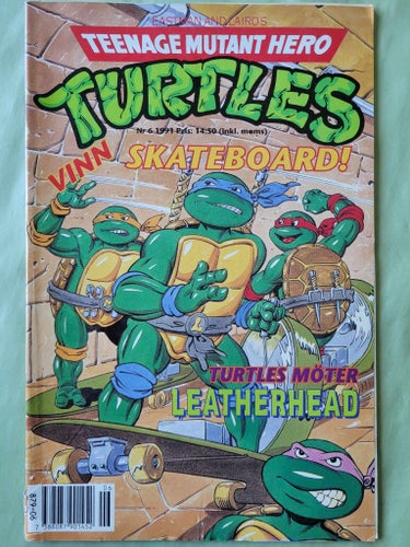 Teenage mutant hero turtles nr 6 från 1991