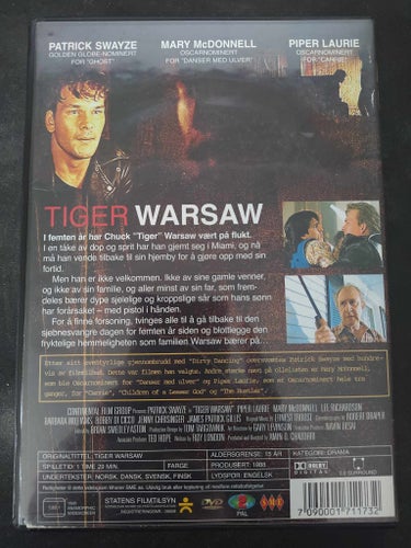Tiger Warsaw (1988) - Patrick Swayze - DVD