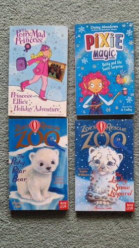 4 English kids children chapter books. Winter Xmas. Engelska kapitelböcker vinte
