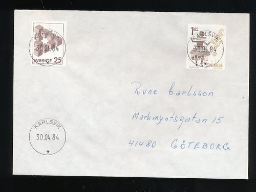SUPER LYX Stämplat Kuvert LAXÅ 2,29.06.90
