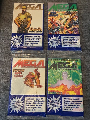 Mega Marvel serietidningar obruten förpackningar ej öppnade