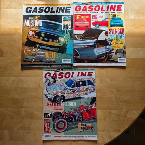 GASOLINE - Muskelbilar Kustom Hot rod Bike Race ~ 3 tidningar
