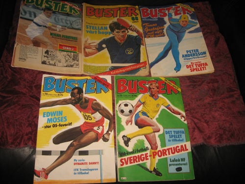 5 ST BUSTER SERIETIDNING NR 24 1978 + NR 2 1983 + NR 14 + NR 19 1984 +NR 22 1986