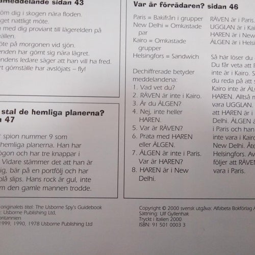 Spionboken, Praktiska Tips För Blivande Spioner! C. King. Bok. Very Fine. BM