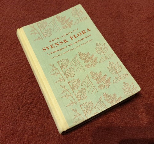 Svensk Flora av Krok-Almquist, 1948, bilder C.A.M Linderman, 382 sidor