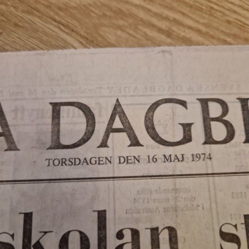 Svenska Dagbladet från 16 maj 1974