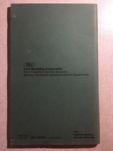 1974 Mercury Owner's Manual