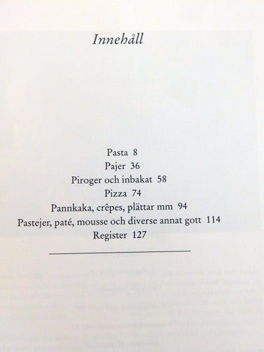Bok: Läcker glutenfri mat, Ekstrand Hemmingsson, 1996, pasta pizza paj pannkaka