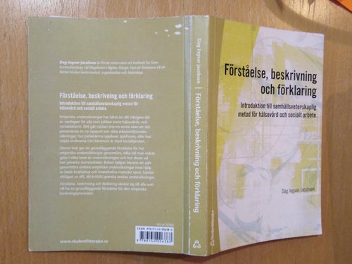 Förståelse, beskrivning och förklaring av Dag Ingvar Jacobsen. Very Fine plus