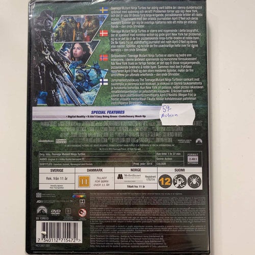 TEENAGE MUTANT - NINJA TURTLES. DVD ACTION -14. INPLASTAD