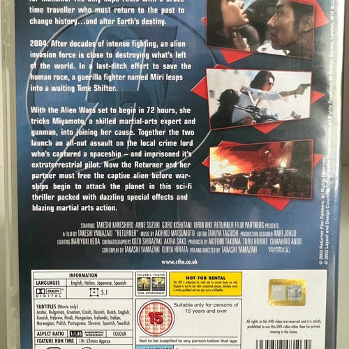Returner (2002) | Takeshi Kaneshiro | Anne Suzuki | Svensk Text | DVD