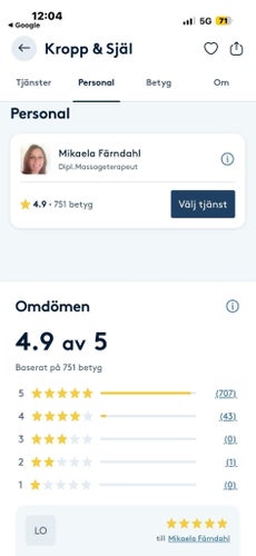 50% Rabatt på Presentkort på Kropp&Själ värde 2500:-