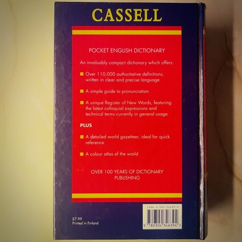 Cassell Pocket English Dictionary 1995 - 110 000 ord + atlas & gazetteer