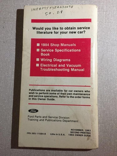 1984 Mercury Grand Marquise Owner Guide