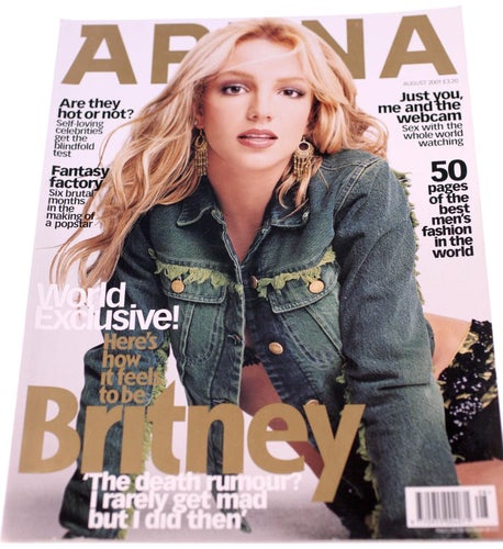 Arena magazine No.113 August 2001-Britney Spears front cover-English issue-526g