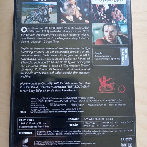 DVD-FILM "EASY RIDER" PETER FONDA, DENNIS HOPPER, JACK NICHOLSON FRÅN 1969