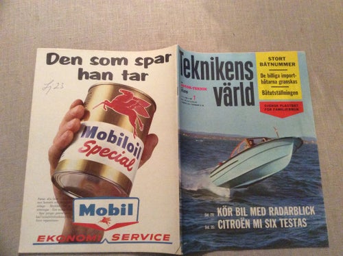 Teknikens Värld Nr 7 1962 Citroën MI,Rolls Royce,Båt från Norge,Åland,Kina,Japan