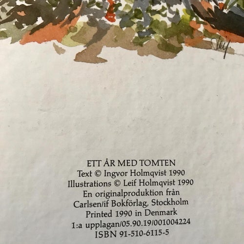 ETT ÅR MED TOMTEN Ingvor Holmqvist Leif Holmqvist 1990