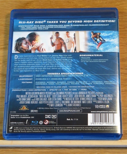 Into the blue Paul Walker Bluray Nyskick!