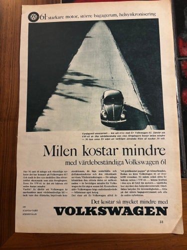 Volkswagen 1961 Annons