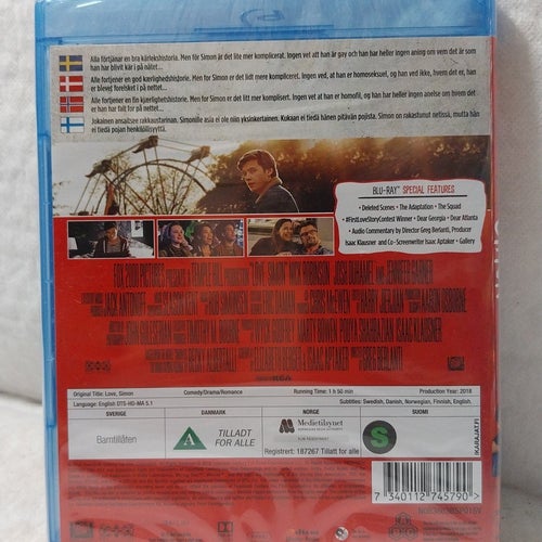 Love Simon Blu-ray Oöppnad & Inplastad