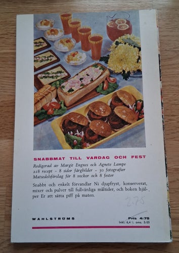 SNABB MAT till vardag och fest redigerad av Margit Engnes och Agnete Lampe 1955