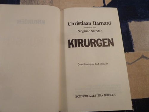 KIRURGEN, C. BARNARD, 1975,  BÖCKER