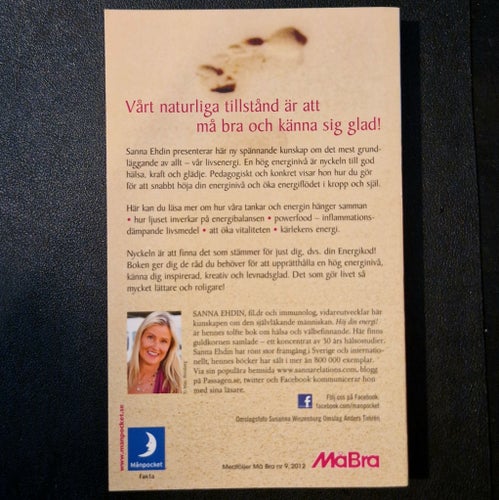 Höj din energi! av Sanna Ehdin, 2012. Oläst!