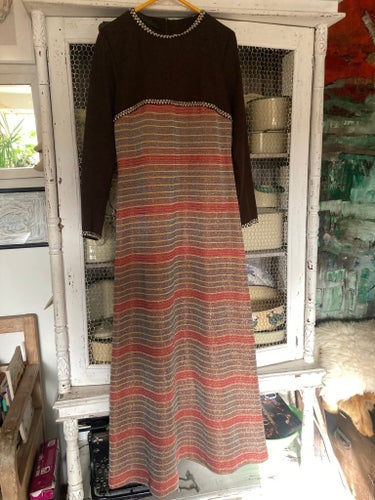 Vintage retro 60-tal 70-tal klänning långklänning nostalgi strl. S/M