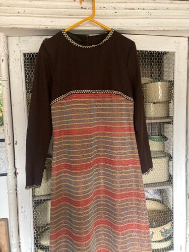 Vintage retro 60-tal 70-tal klänning långklänning nostalgi strl. S/M