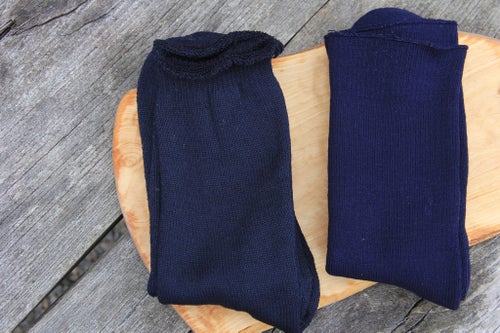 NYA! MÖRKBLÅ STRUMPOR lös resår strl 35-39 oanvända komfortstrumpor mjuk sockor