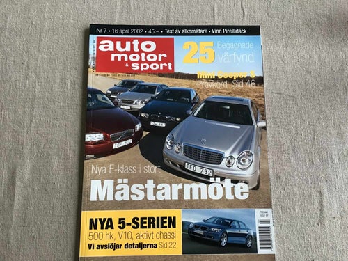 AUTO MOTOR & SPORT NR 7 2002 MERCEDES E 240,BMW 530i,SAAB 9-5,VOLVO S60 S80
