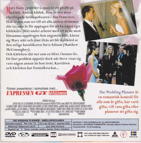 DVD / The Wedding Planner / Jennifer Lopez, Matthew McConaughey/ OBS! Pappfodral