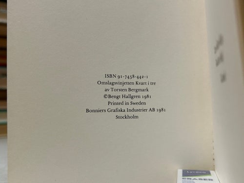 Guds finger i Uppsala av Bengt Hallgren. bok, Very fine plus