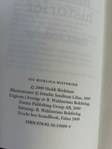 Sju hiskliga historier av Heddi Böckman, bok, SM, Very good
