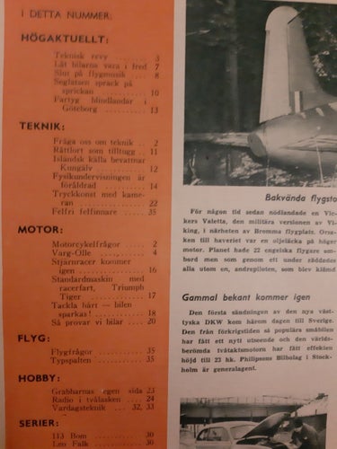 Teknikens Värld nr 5 1951: Triumph Tiger, teknik, motor, flyg och hobby