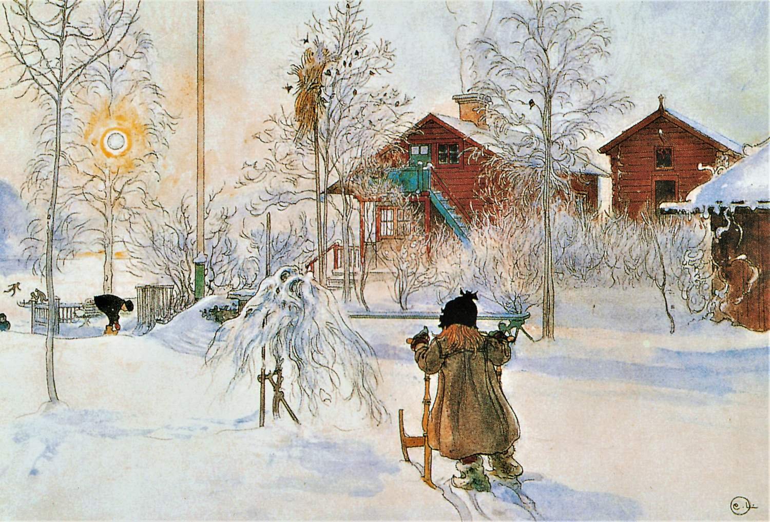 JUL KORT ENGELSK TEXT / CARL LARSSON (366219362) ᐈ Köp på Tradera