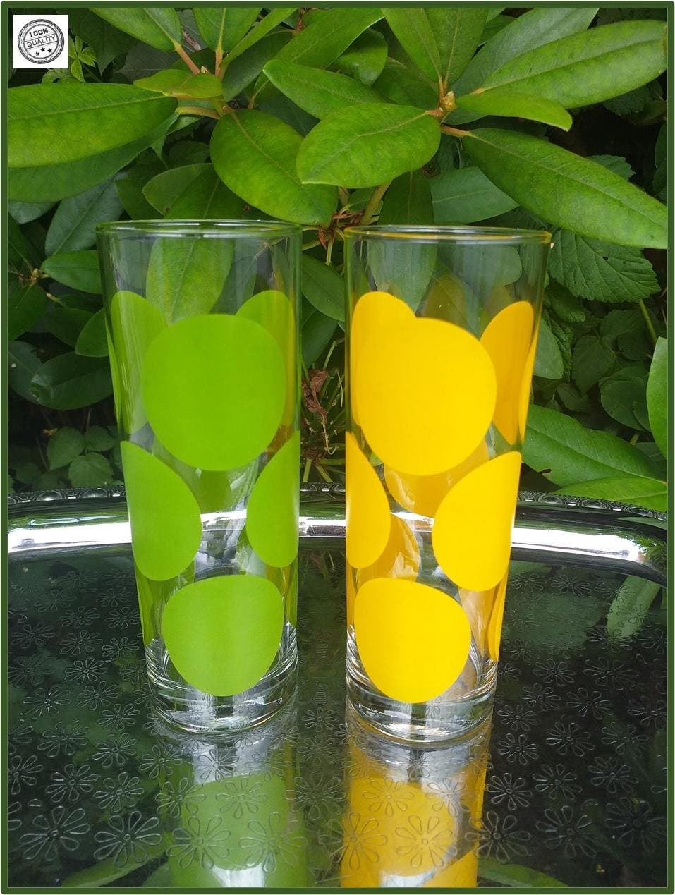 MIQUE 2 highball-lasia iso vihreä-keltainen pilkullinen