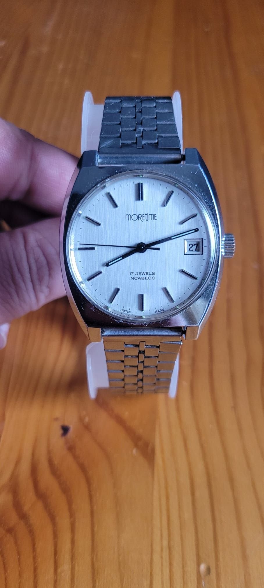 VINTAGE Moretime 17 Jewels Incabloc Mekanisk Herrklocka