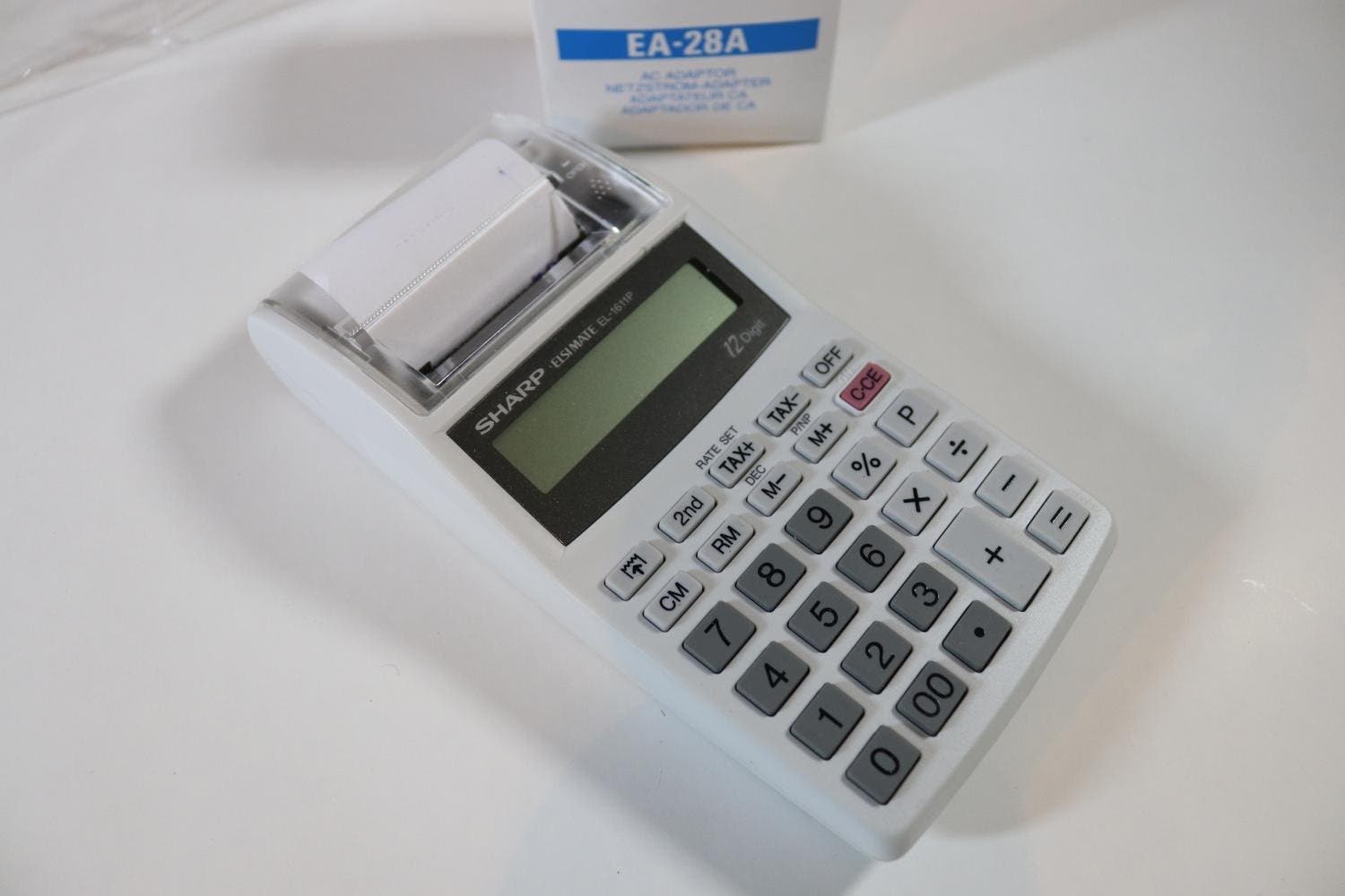Calcolatrice Da Tavolo Sharp EL-1611V Con Stampante – Display LCD 12 Cifre, Stampa Nero/rosso, Grigia