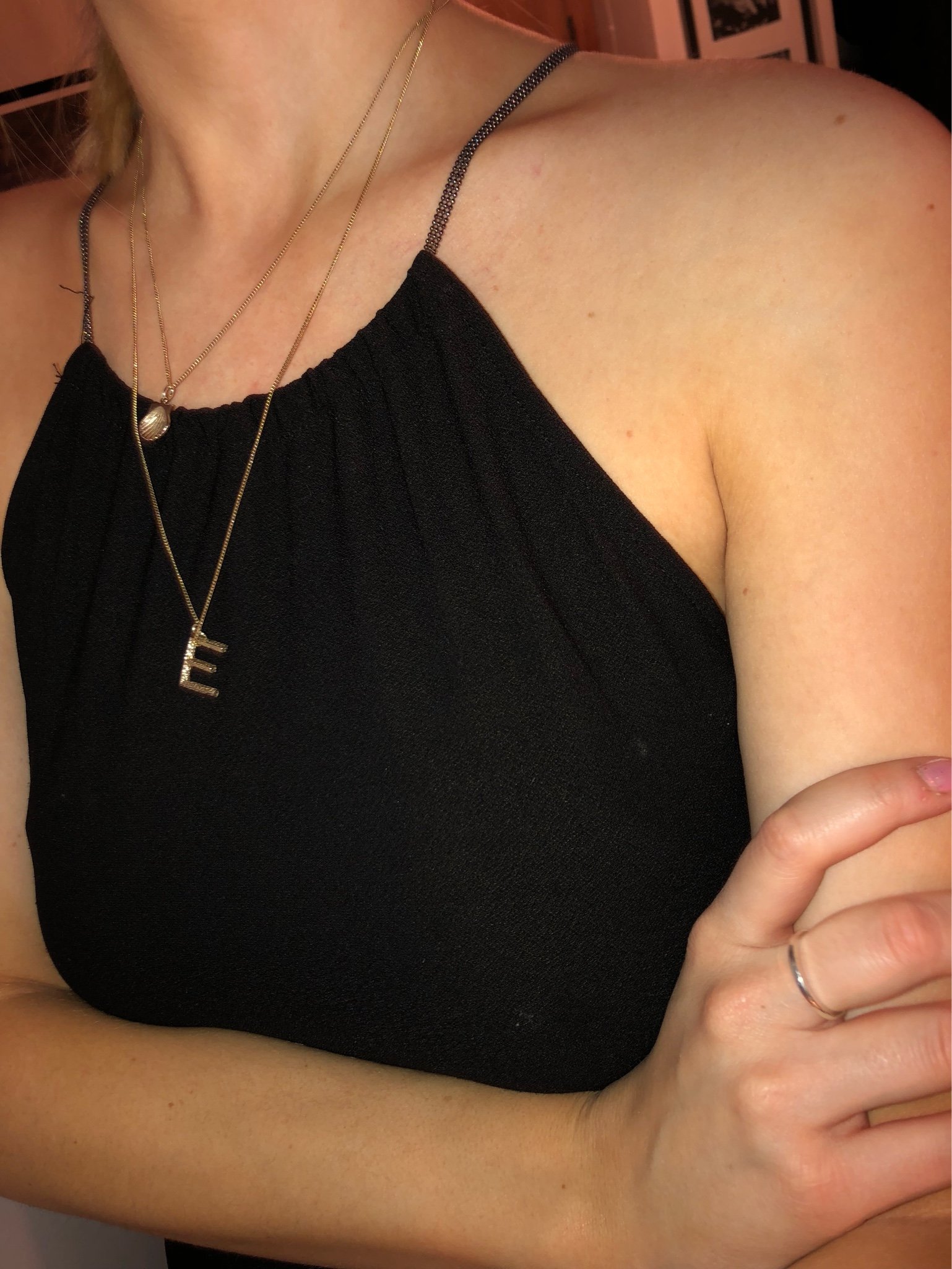 black outfit with chains